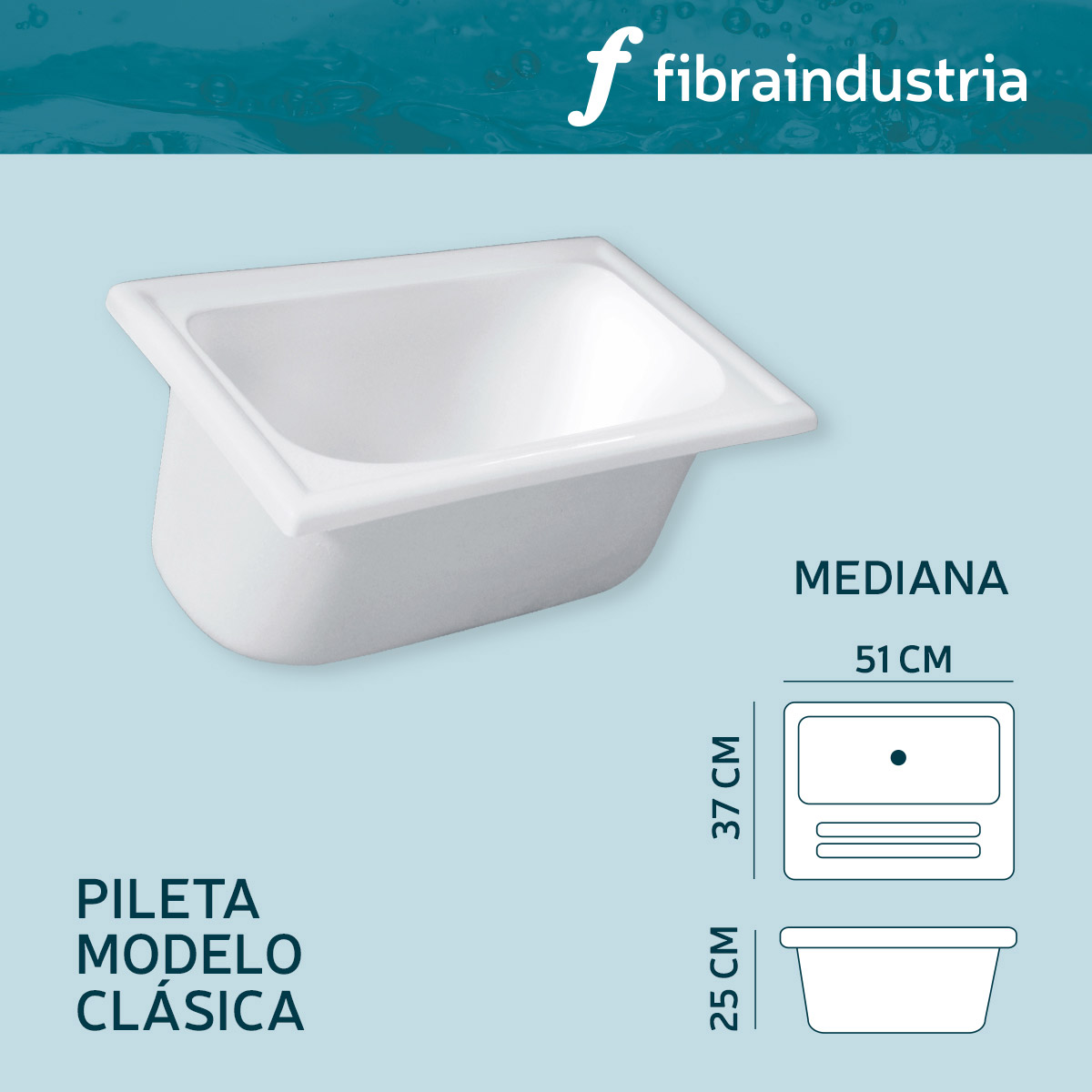 Pileta Clásica Mediana 51x37cm - Imagen 5